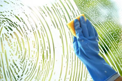 Sutton Cleaner staff preparing a cleaning appointment at a home entrance