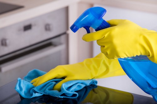 Risk assessment being carried out in a property before cleaning