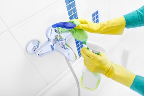 Professional cleaning team working in a Sutton residential home