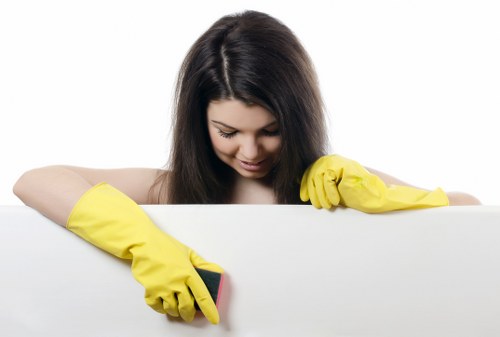 Cleaning team working in a Sutton residential area